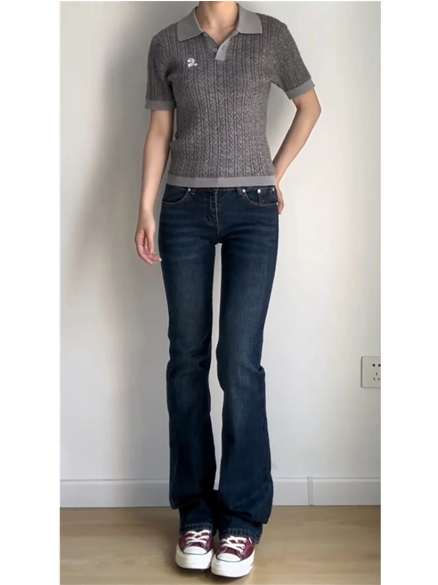 

Американские ретро-джинсы Y2K с низкой талией, расклешенные, женские, весенне-осенние, облегающие, длинные брюки в пол, повседневные, из хлопкового денима