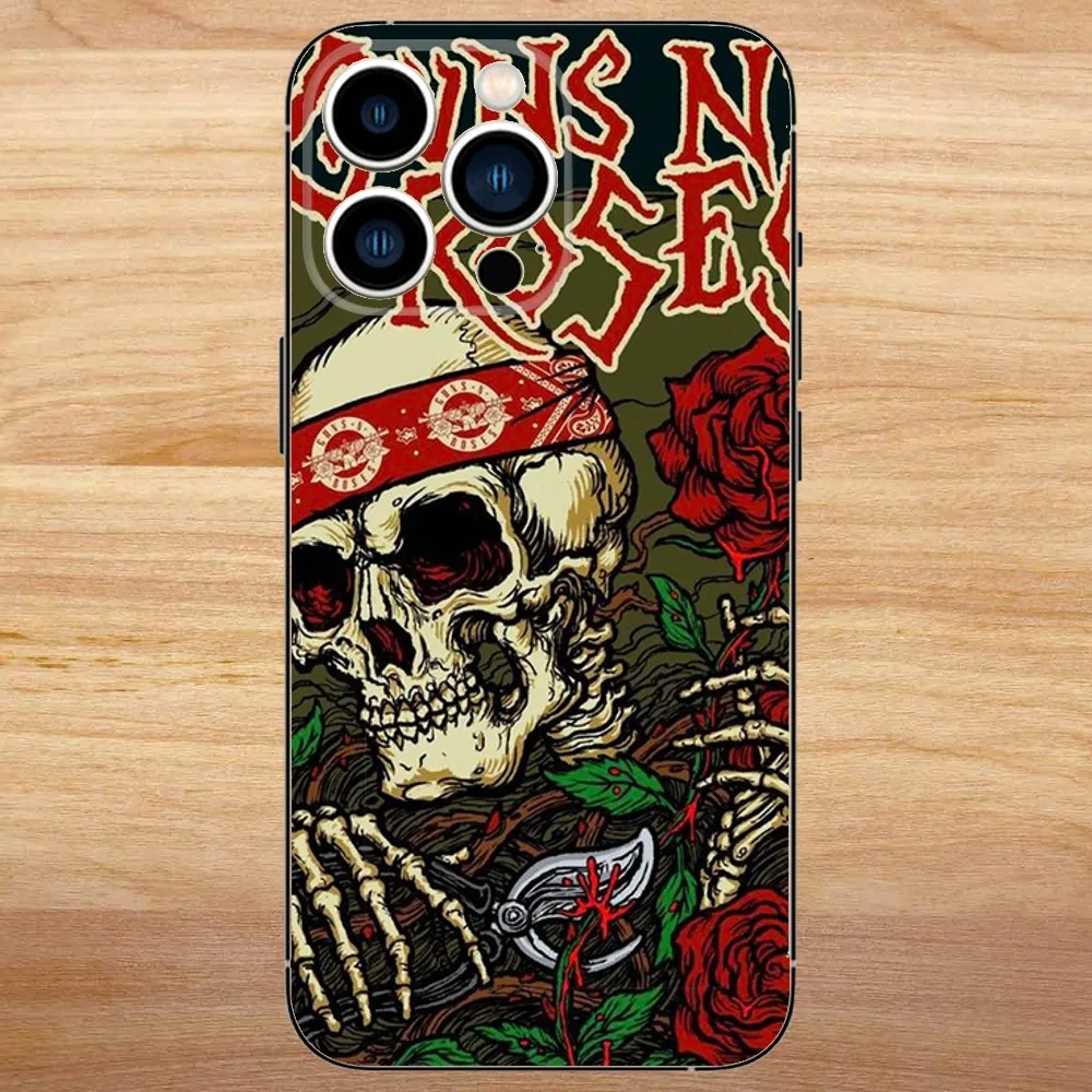 G-Guns N R-Roses Phone Case For iPhone15,14,13,12,11,Pro,Max,Plus,Mini,X,XS,XR,8,7,6,S,Plus,SE Soft Black Case