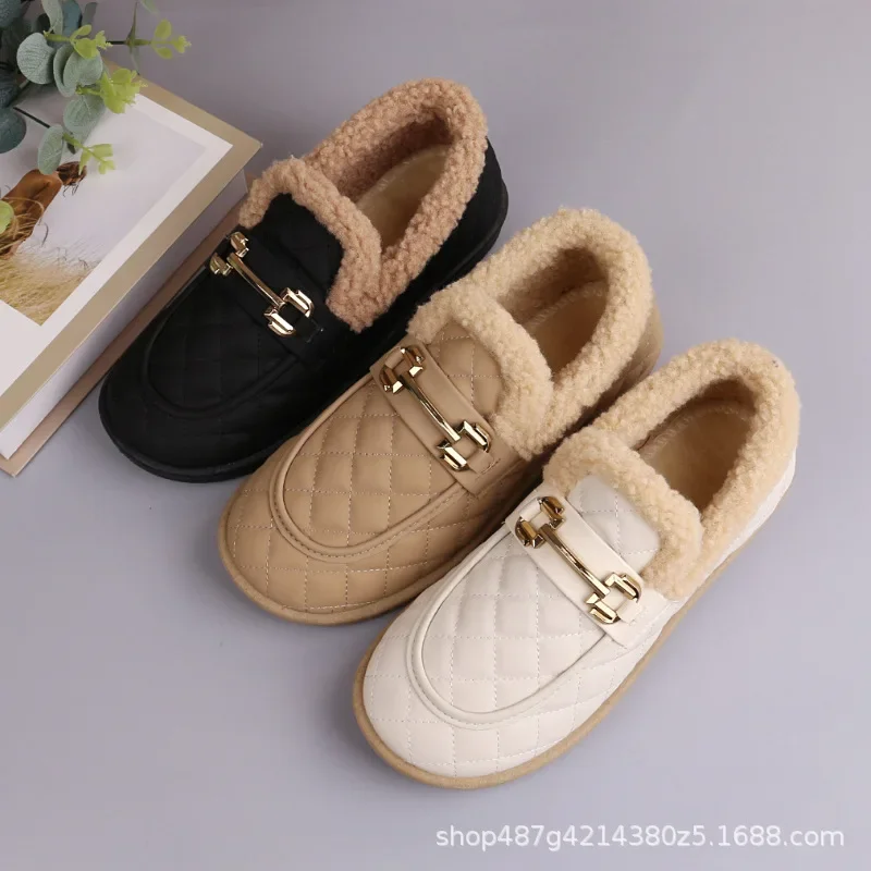 أحذية قطنية شتوية عصرية للنساء مبطنة بالصوف سميكة القاع مقاومة للماء أحذية فول فول متعددة الاستخدامات أحذية الثلوج الدافئة #2