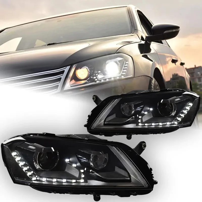 

Автомобильный фонарь для VW Passat B7 20 12-20 16 Passat Europe LED DRL Hid Фара Angel Eye Биксеноновые фары