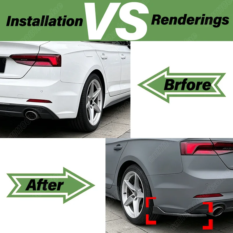 For Audi A5 F5 Early Sline 2016 2017 2018 2019 Car Two Door Four Door Universal Rear Bumper Diffuser Body Modification Kit - view 2