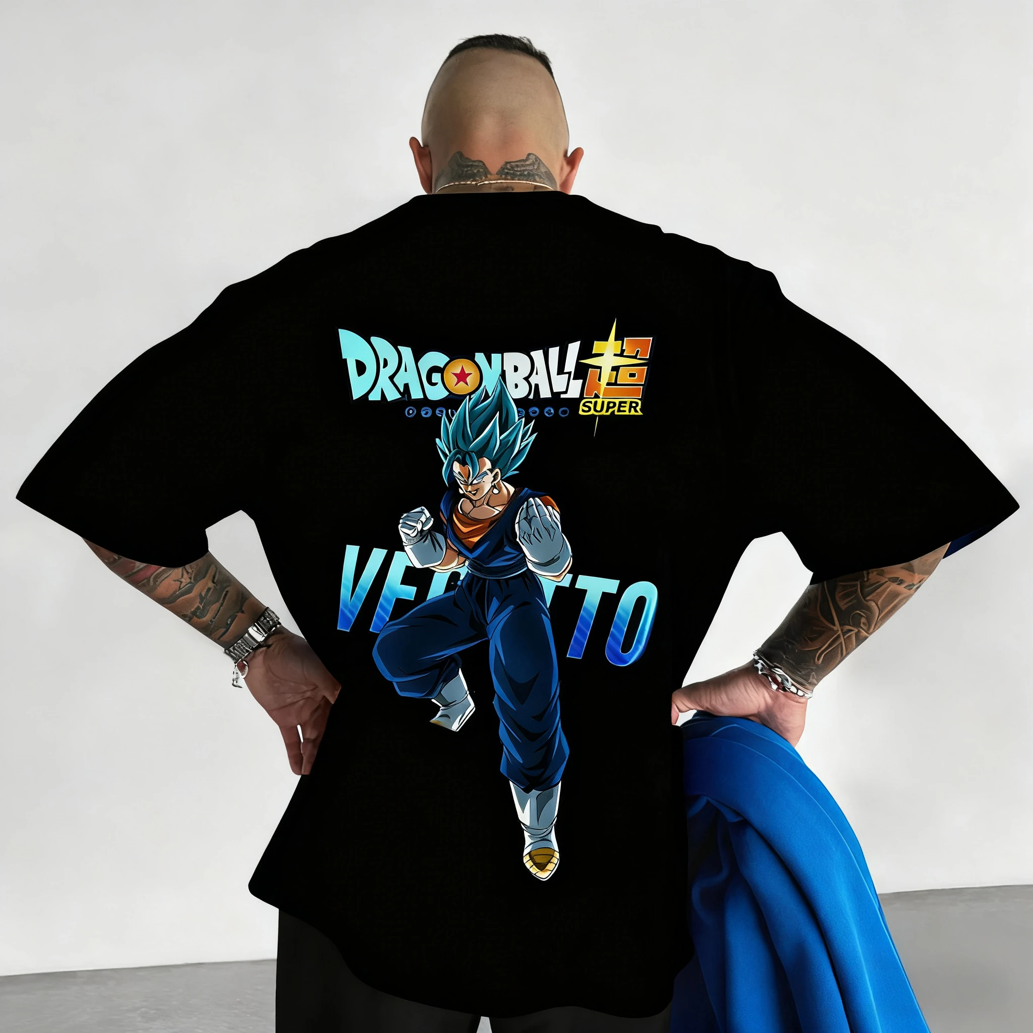 

Новейшие свободные и дышащие спортивные футболки в американском стиле с круглым вырезом и короткими рукавами в стиле аниме Dragon Ball для мужчин и женщин