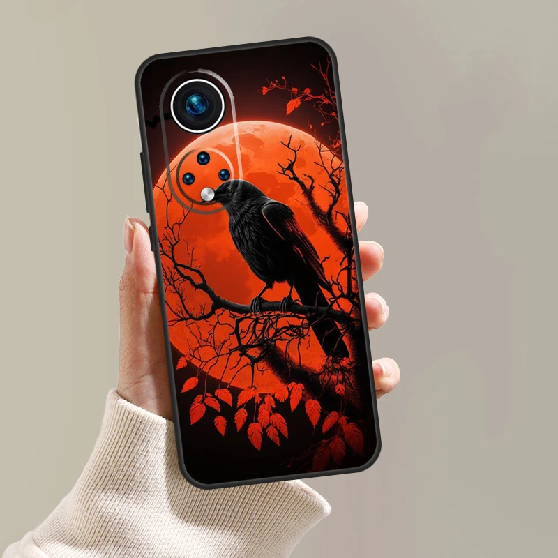 Goth Raven Case For Honor Magic 5 Pro 10 50 70 90 Lite X7 X8 X9 X6a X7a X8a X9a Magic 4 Lite Coque