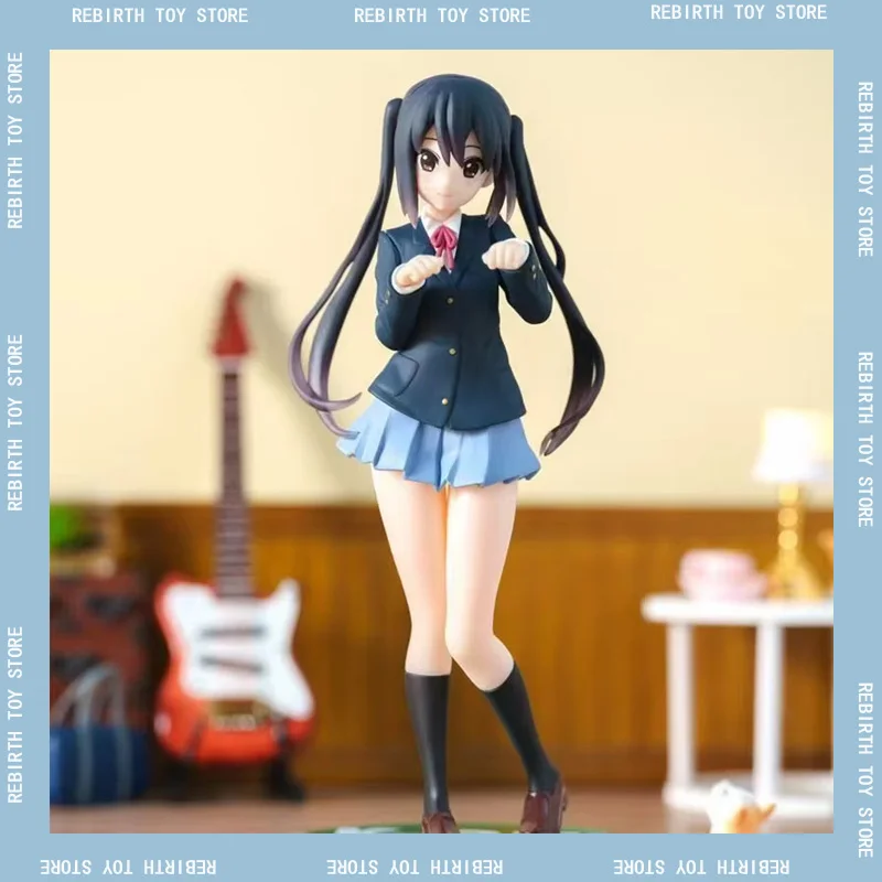 

18cm Original K-On! Figures Nakano Azusa Anime Figure Pvc Gk Statue Model Doll Cute Ornament Desk Decoration Toys Custom Gifts