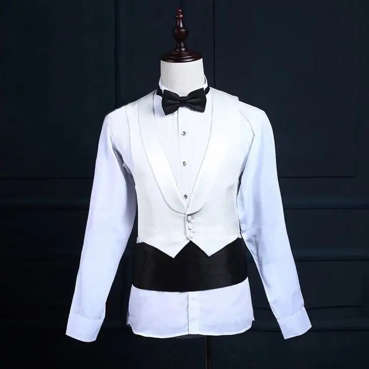 Men's Formal Waistcoat Tuxedo Belt Performance Groom Waistband Black Slimming Suit Decorative Wide Belt Wedding Dress Code