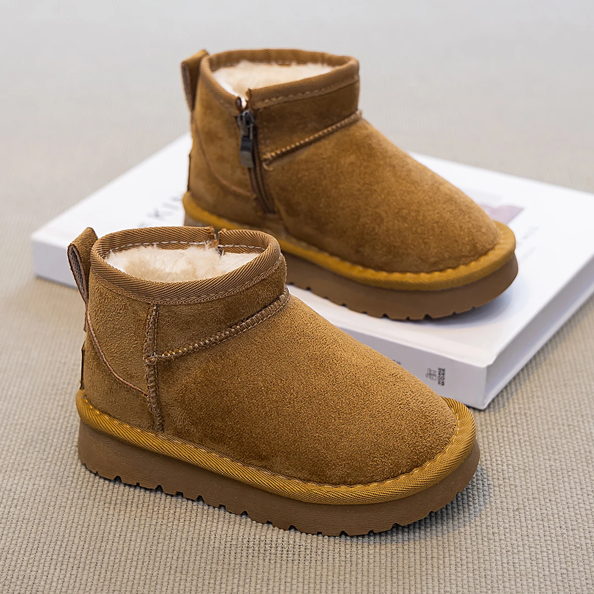 Unisex Boys Girls Warm-lined Boots 2026 New Winter Toddler Thick Fluffy Snow Boots Non-slip Simple Comfort School Outdoor Boots