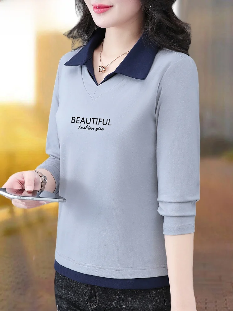 TUCANO Moda Nova Blusa Feminina Casual de Moletom para Primavera Outono, Roupa de Mãe, Top de Qualidade em Mistura de Algodão e Poliéster
