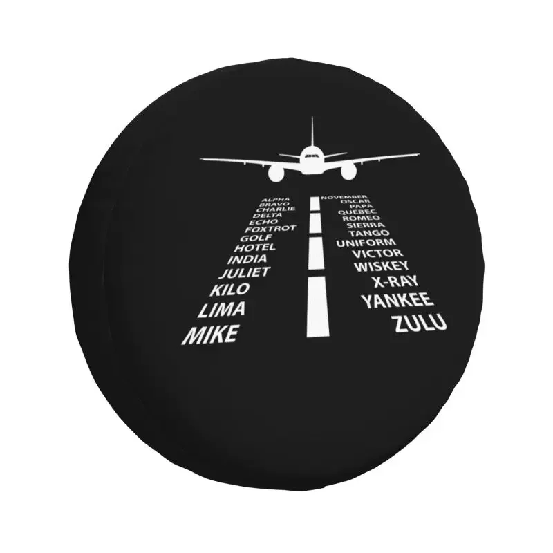 Phonetic Alphabet Pilot Airplane Aviation Gift Spare Wheel Cover for Jeep Pajero 4x4 Trailer Aviator Air Fighter Tire Protector