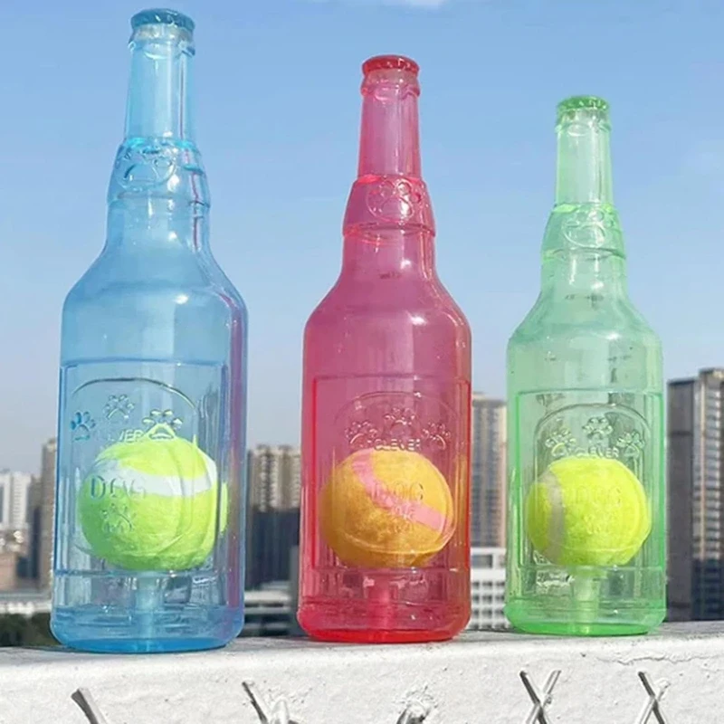 Dog Toy Water Bottle Cruncher Chew Bottle Toys For Dogs Plastic Water Bottle Chew Toys For Dogs With Ball