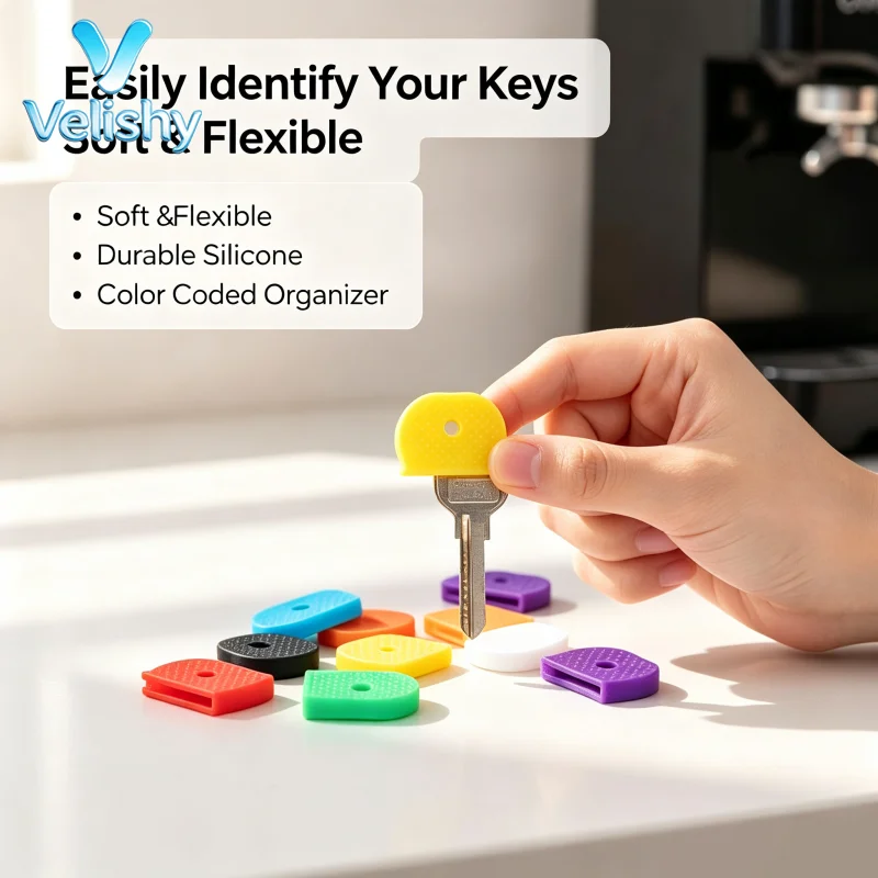 PVC Key Cap Cover 10/24/32Pcs Random Color Key Protective Rings DIY Keychain Storage Easy To Install