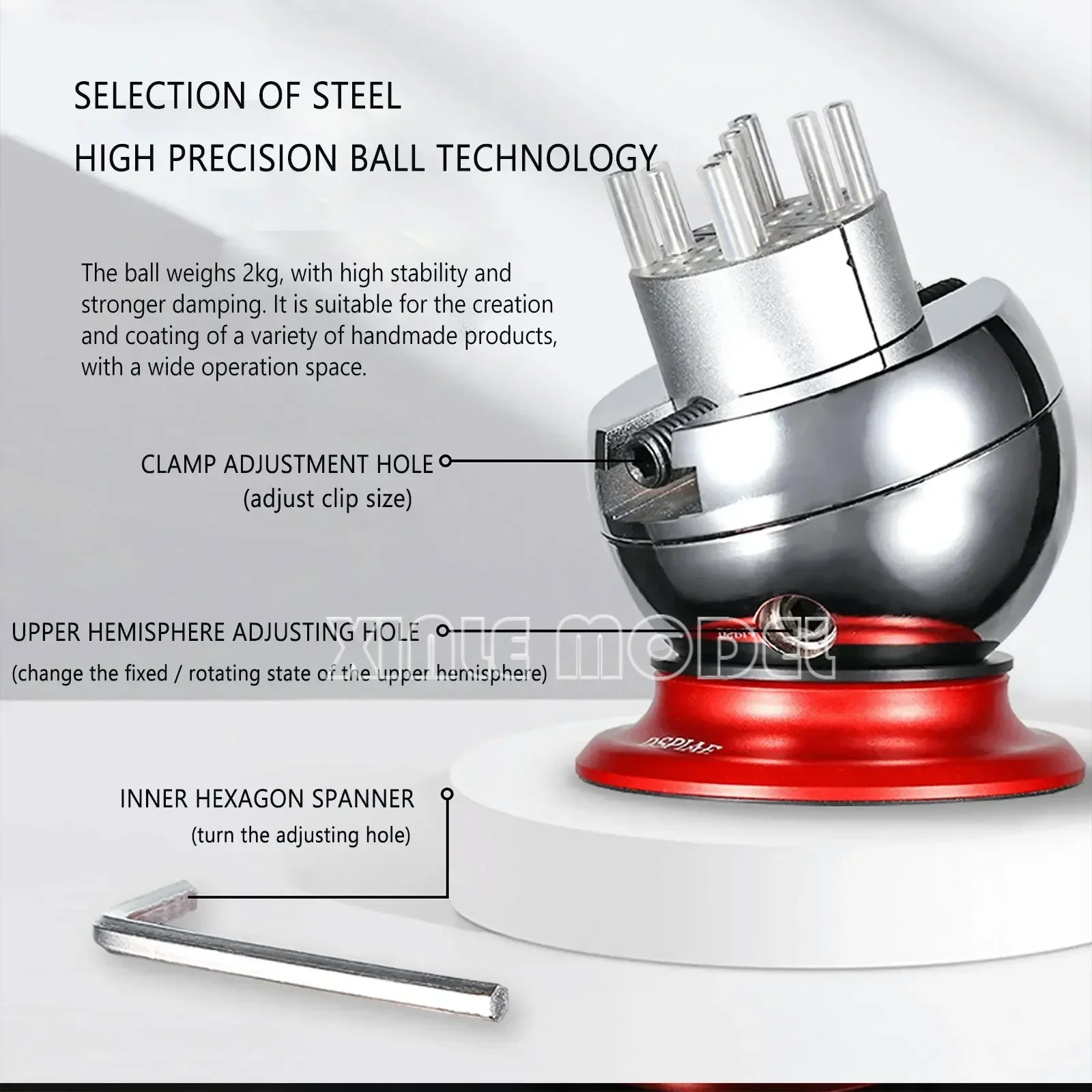 DSPIAE AT-SV 무지향성 볼 클램프 360도 회전 볼 클램프, 고정 색칠 도구, 군용 모델 제작 취미 도구DIY