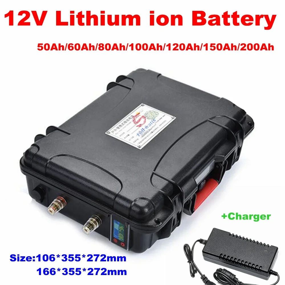 Rechargeable Batteries 12V Lithium ion Battery 50AH 60AH 80AH 100Ah 120Ah 150Ah 200Ah for Ship Rubber Boat Propeller RV+ Charger