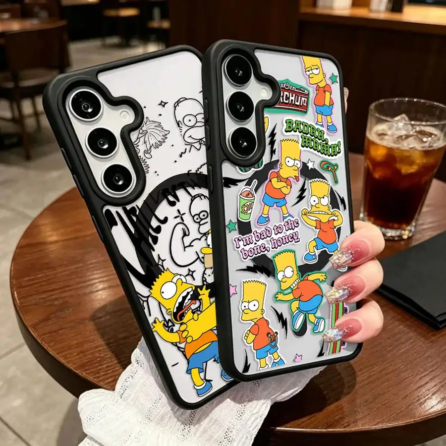 Cool Cartoon S-simpsons Phone Case for Samsung Galaxy A57 A36 A56 A27 M17 A55 A25 F17 A16 A15 A37 A26 A17 A35 A54 Magnetic Cover