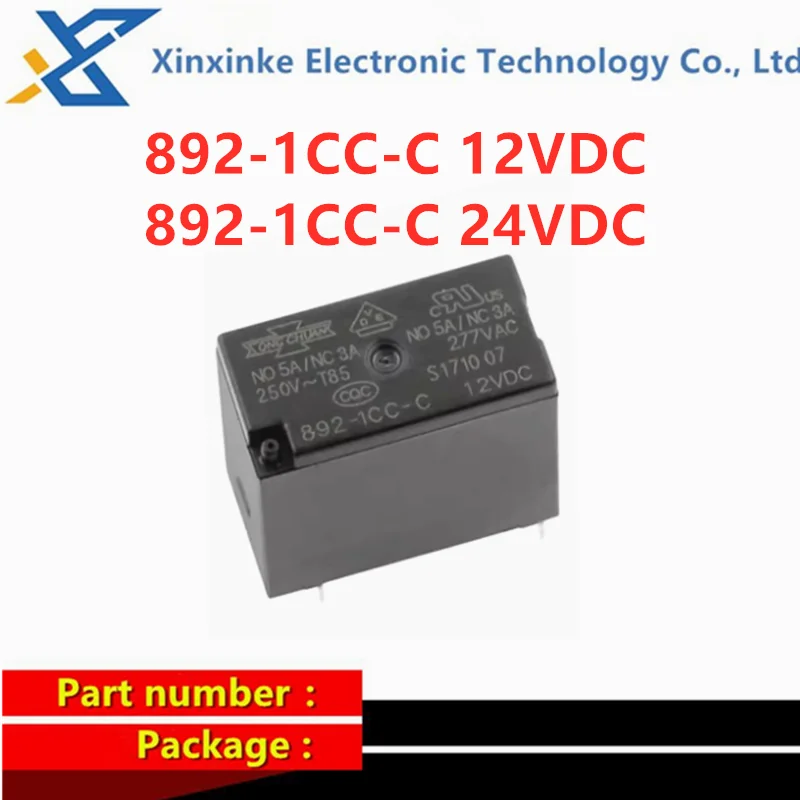 

5PCS 892-1CC-C-24VDC 892-1CC-C-12VDC 5A 5PIN Relay ON/OFF 892-1CC-C 12VDC 24VDC