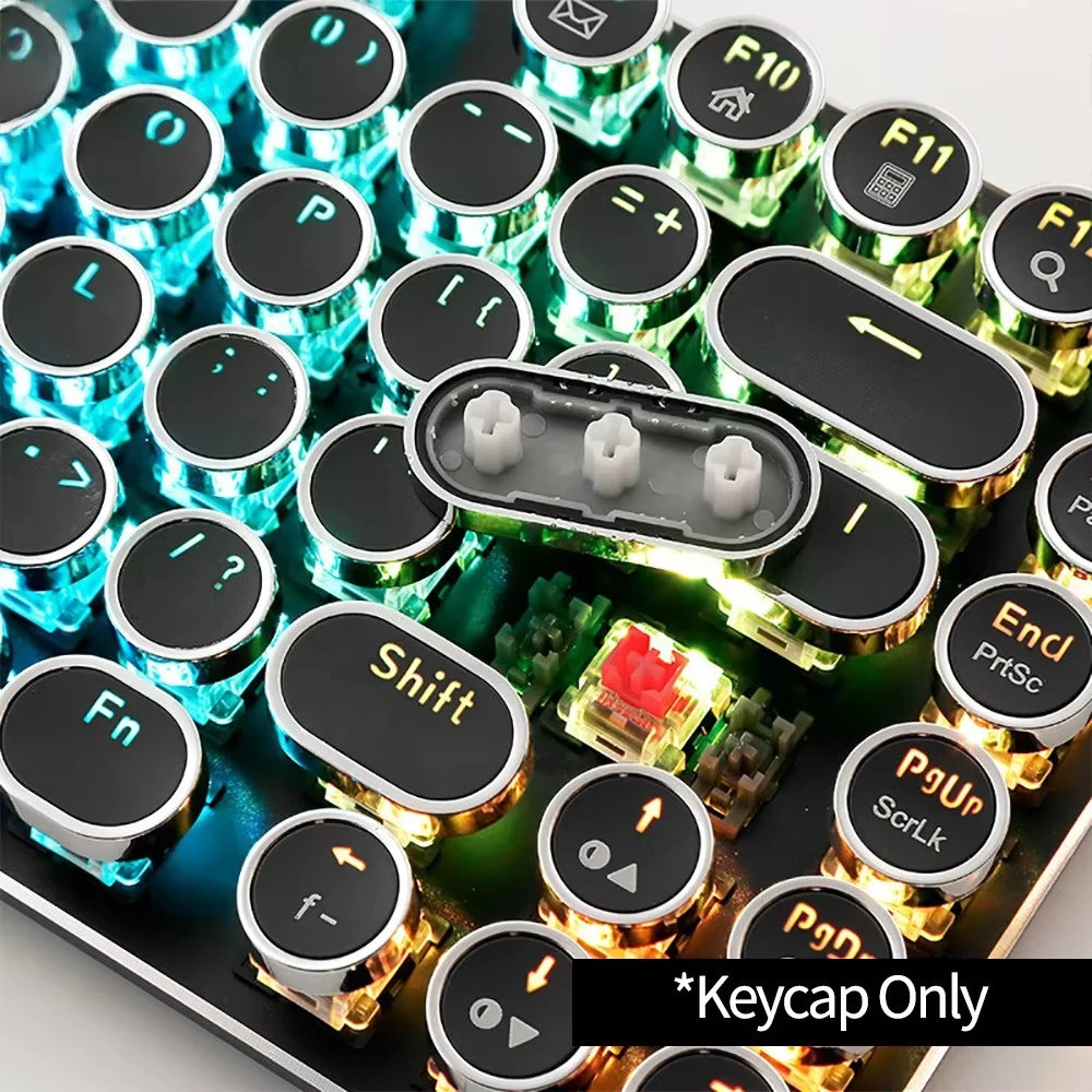 104Pcs/Set Universal Round Key Cap Keycaps for Cherry MX Mechanical Keyboard Backlit Design High-Quality PBT Material
