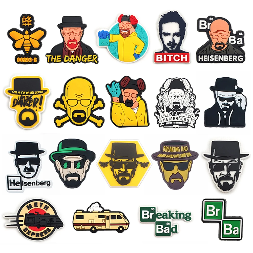 16/19 Stück Hot TV-Serie Breaking Bad Schuhaccessoires PVC-Schuh-Charms Clogs Sandalen-Dekorationen Unisex Coole Geschenke