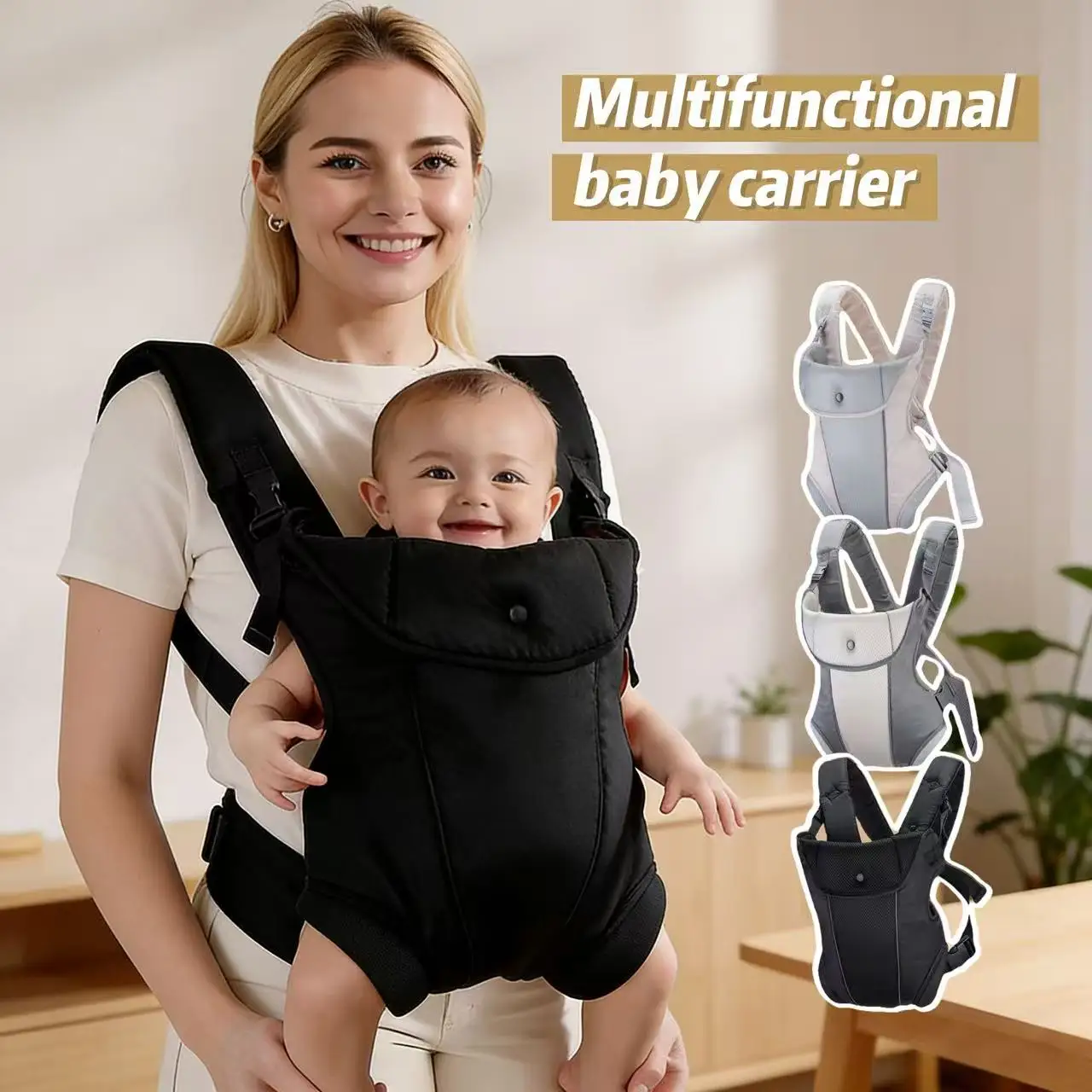 

Дышащая сетчатая переноска для младенцев (1 шт.), многофункциональный ремень для переноски ребенка, портативная и съемная конструкция, эргономичная, облегчает мамам носить ребенка на прогулках