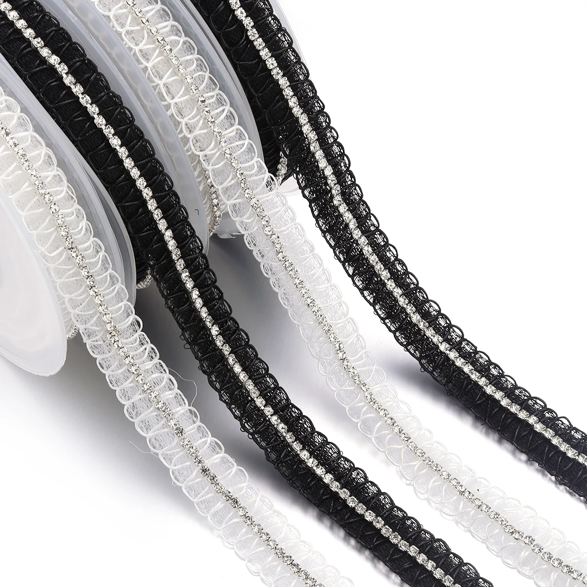 

2Yards 13mm Mesh Lace Ribbon Tape With Rhinestone Fabric Trim Ribbon For DIY Crafts Sewing Accessories Clothing Dress Decoration