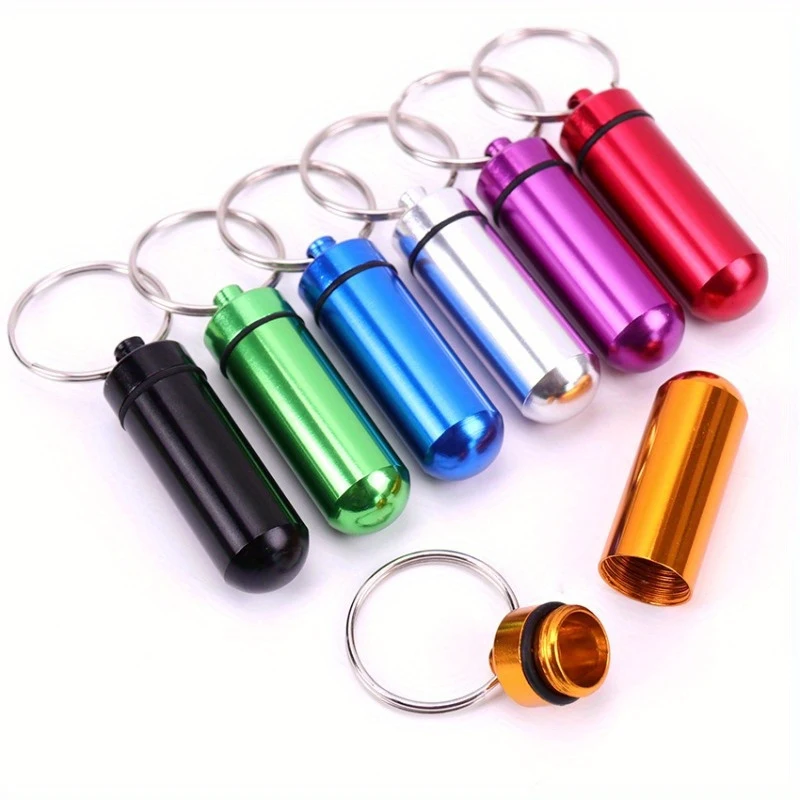 Mini aluminum alloy pill box; Portable emergency pill box; Pill organizer; Airtight and moisture-proof medicine container