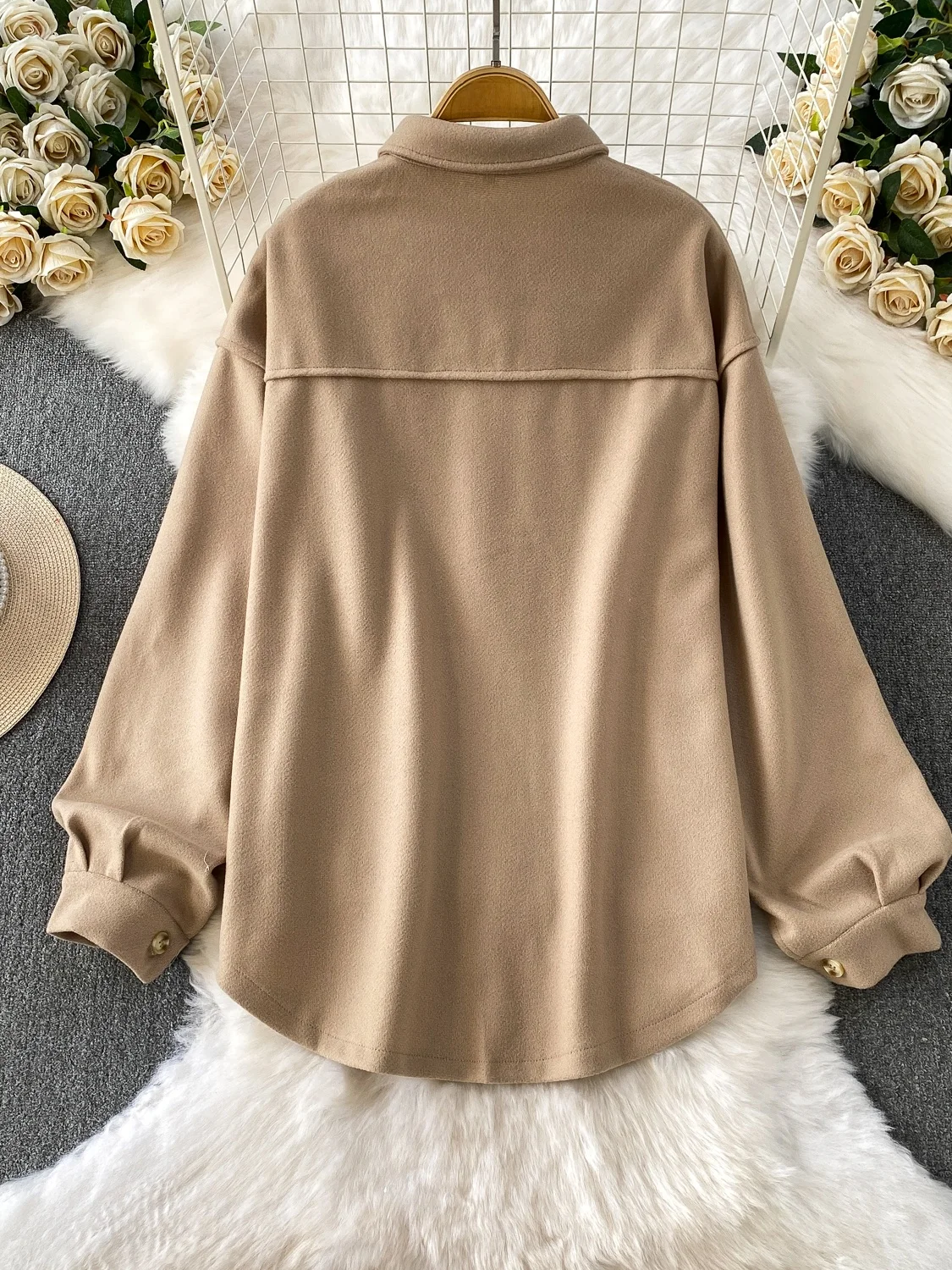 Herbst Winter Thiened Lange Sve Mantel frauen Faion Single Button Reine Farbe Lose Abnehmen Top Koreanische Sle Pendeln Wind