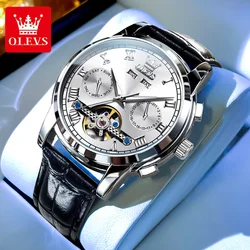 OLEVS Luxury Men's Watches Business Fashion Original Automatic Mechanical Wristwatch Waterproof Compelet Calendar Watch for Man