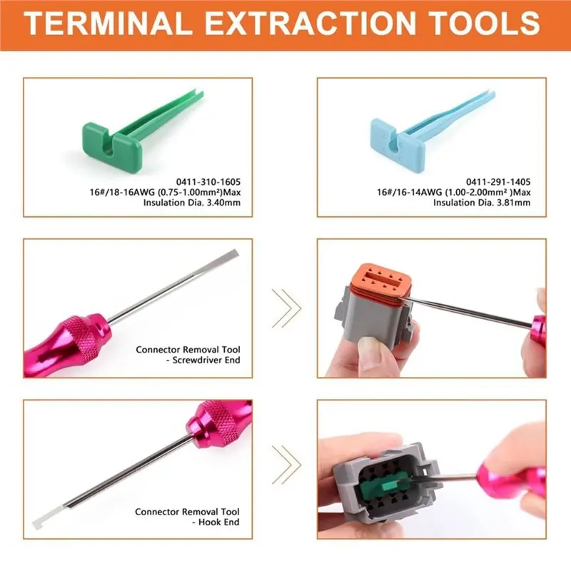 [NEWA64Z!】 Automotive Waterproof DT Connector Kit-636PCS Deutsch Connectors(2/3/4/6/8/12 Pins) With Crimping Tool& Crimper
