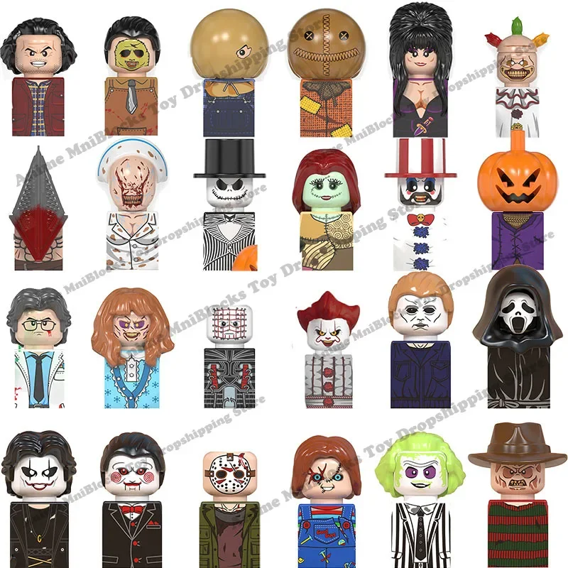 WM6075 WM6101 WM6102 Halloween Horror Movie Building Blocks The Shining Silent Hill Bricks Jack Beetlejuice Clown Jason Sally