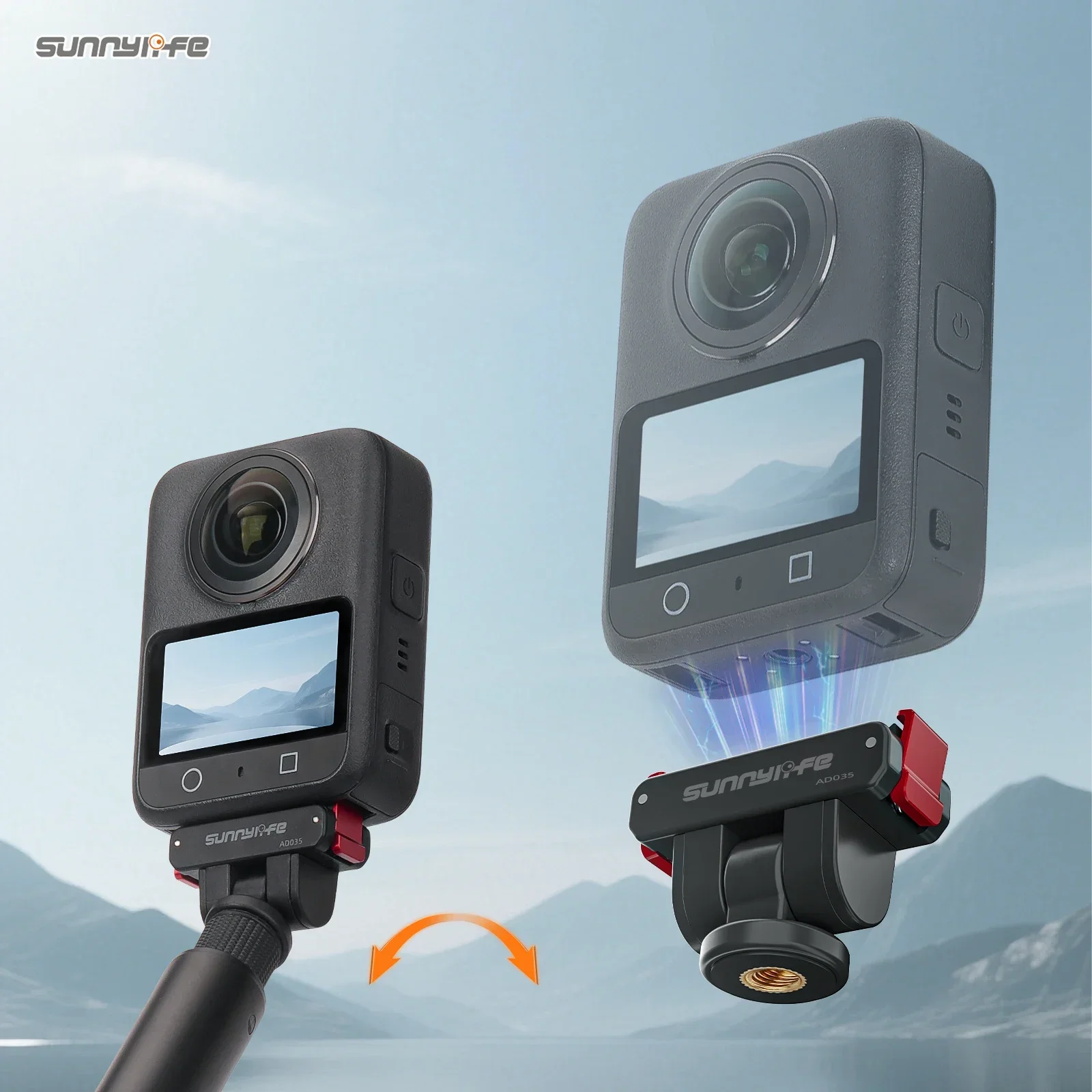 For DJI Osmo 360 1/4 Hole Adjustable Magnetic Adapter Holder Quick Release Mount Base For DJI Action 5 Pro 4 3 2