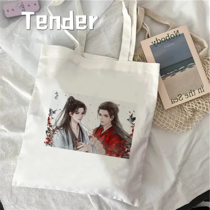 Chinese TV Show Shan He Ling Printed Shoulder Bag Reusable Foldable Tote Bags WORD OF HONOR Handbag Cartoon Anime Bag for Women