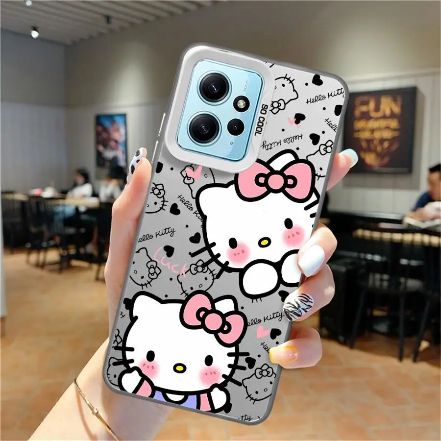 Sanrios casing ponsel Hello Kitty, pelindung TPU lembut untuk Xiaomi Redmi Note 13 12 Pro 12S 10 s 11 Pro Plus 11s 10