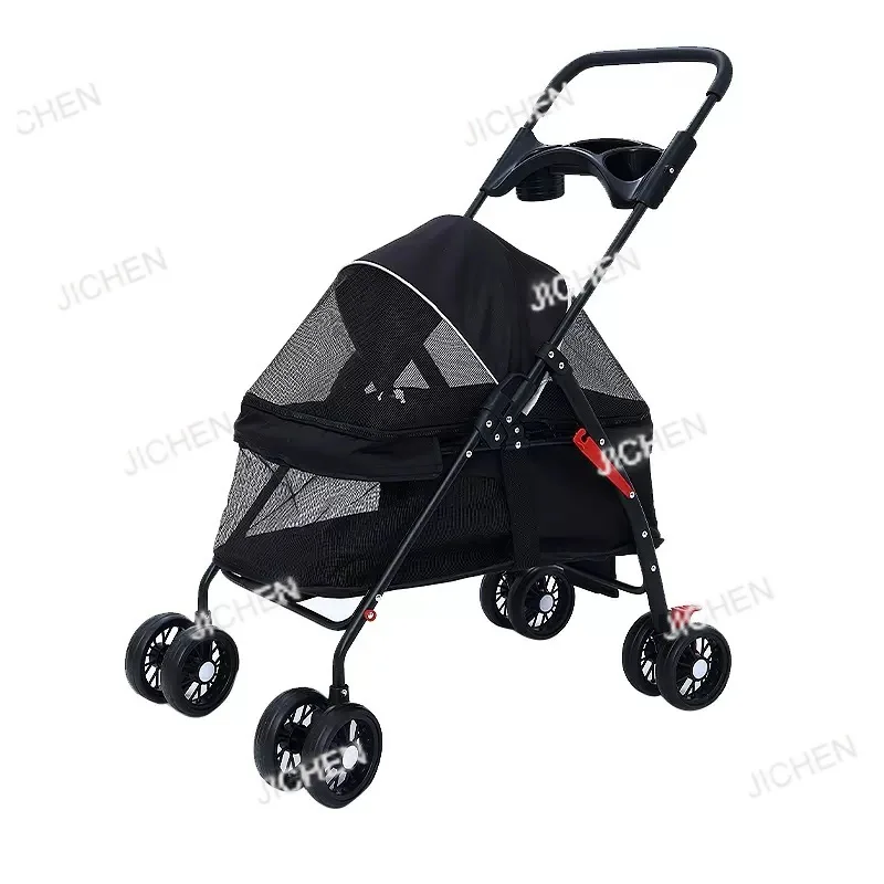 

Тележка для домашних животных, тележка для щенков, тележка для прогулок собак, маленькая складная тележка для кошек и собак