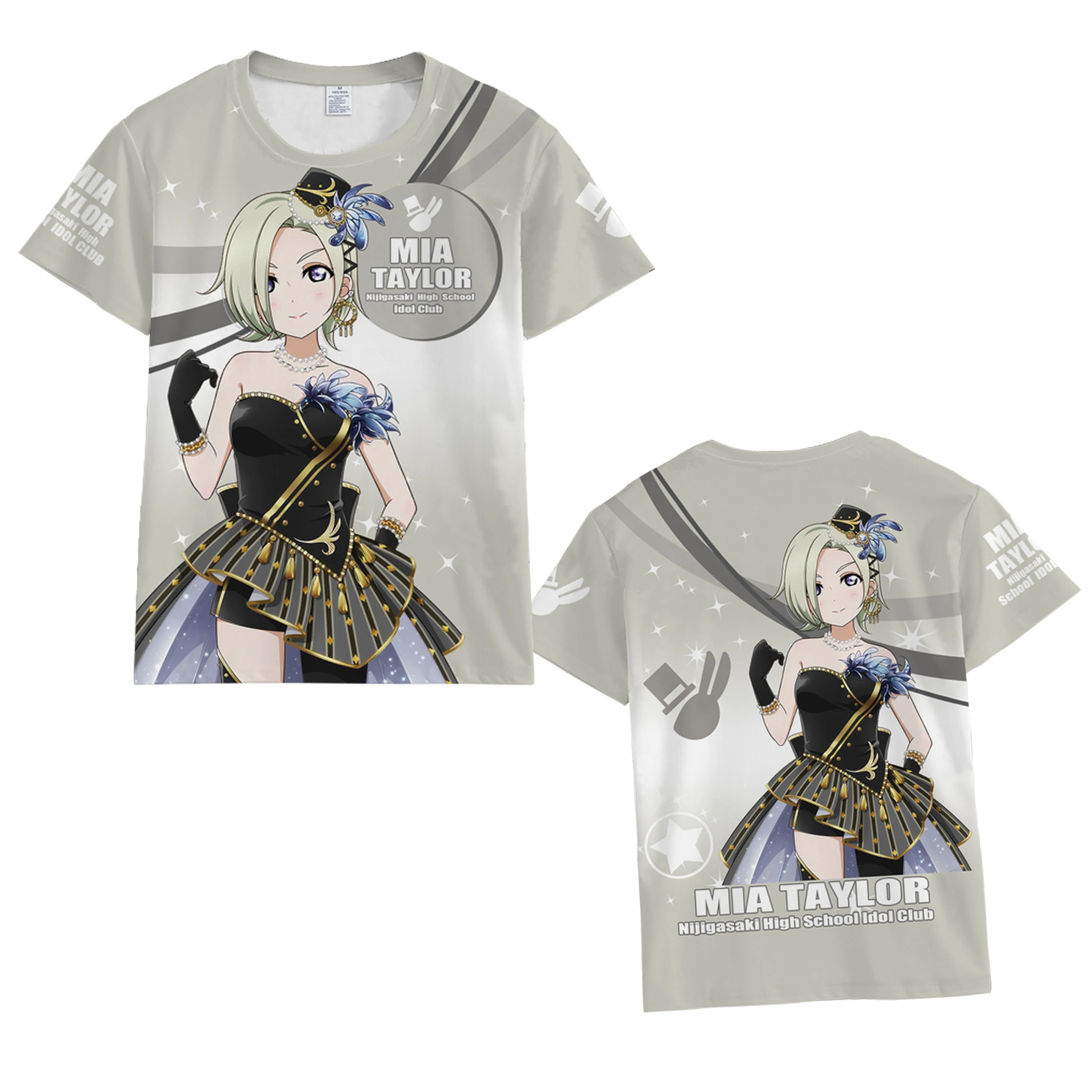 Love Live! Nijigasaki High School Idol Club 3D Print T Shirt Women Men Konoe Kanata Uehara Ayumu Cosplay Graphic Tees Streetwear
