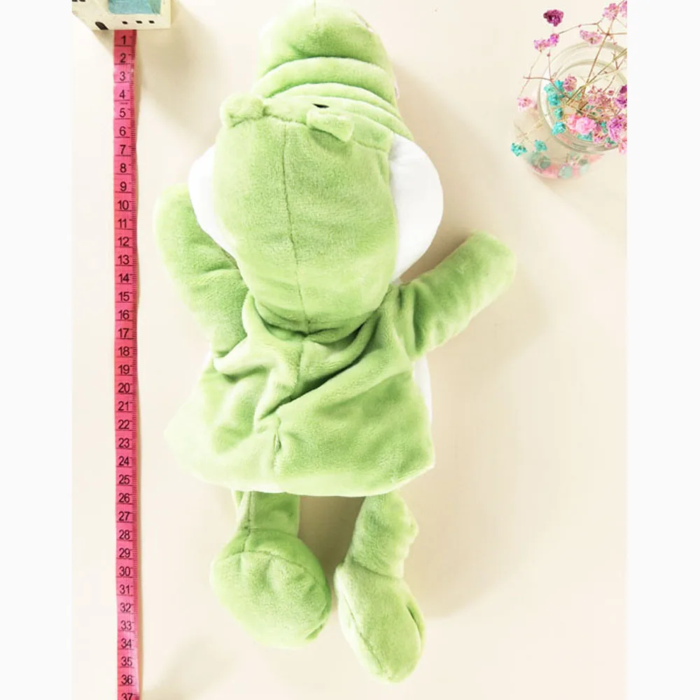 Presente de pelúcia macio boca de crocodilo verde brinquedo de pelúcia ativo fantoche de mão
