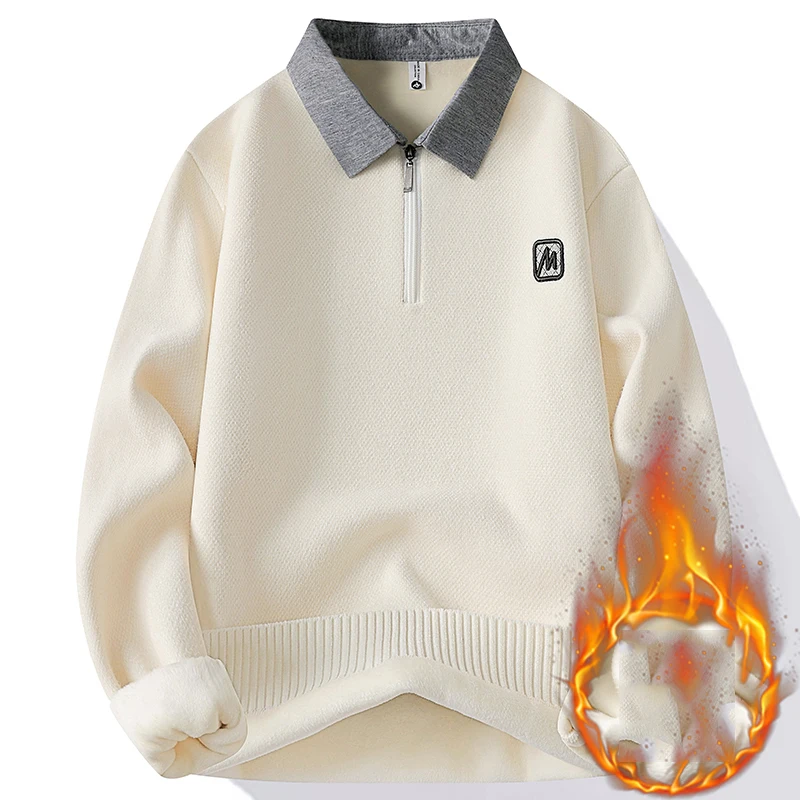 Men Clothing Sweater Male Men's Warm Knitted Sweater Streetwear Pullovers Casual Thick Fashion Clothing Spring Autumn Winter