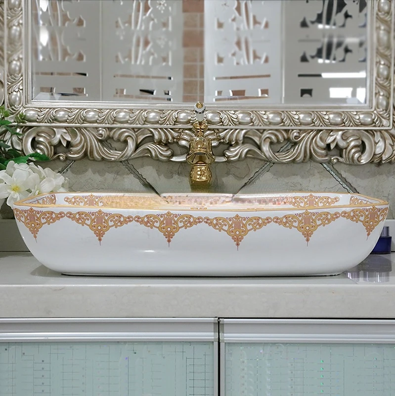 Newest products bathroom ceramic art basin,Ceramic abover counter table top face bathroom basins