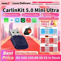 CarlinKit 5,0 adaptador inalámbrico Mini Ultra inalámbrico Android Auto y CarPlay USB Dongle para actualización de coche WiFi Bluetooth conexión automática