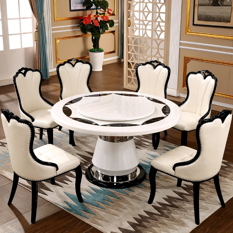 طاولة طعام مستديرة جانبية وحدة تحكم مركزية صالة فاخرة طاولة طعام محمولة خدمة بيسترو Mesas De Jantar أثاث غرفة المعيشة