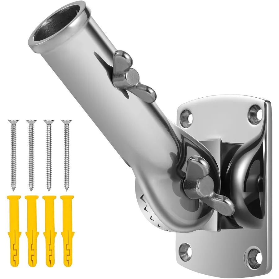 

316 Stainless Steel Heavy Duty Flag Pole Holder for Outside House 180 Adjustable Flag Pole Mounting Bracket for 1 Flagpole Rust