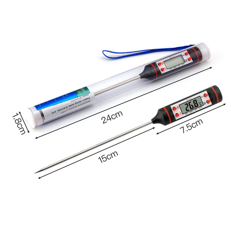 Professional Digital Kitchen Thermometer Barbecue Water Oil Cooking Meat Food Thermometers 304 Stainless Steel Probe Tools