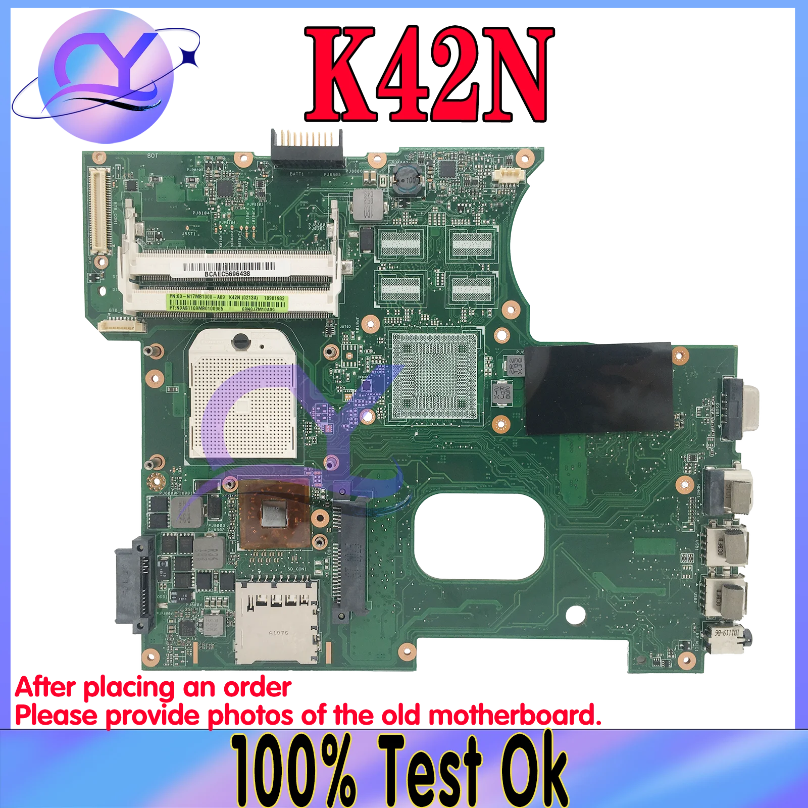 

K42N integrated MAINboard For ASUS A42N K42D X42N Laptop Motherboard 100% Working Well