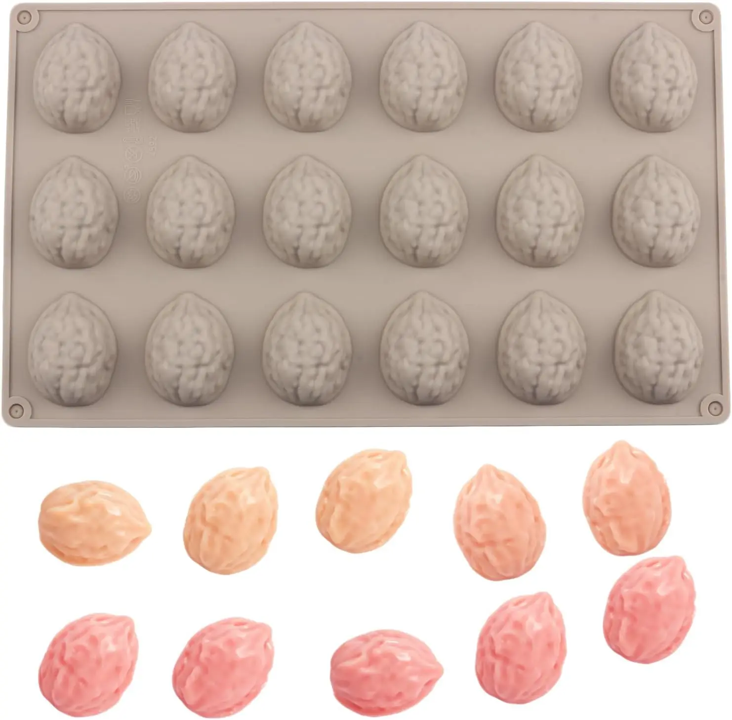 

18 Cavity Walnut Silicone Mold 3d Nut Fondant Cake Chocolate Mould Diy Candy Molds for Baking Cake Decoration Accessories