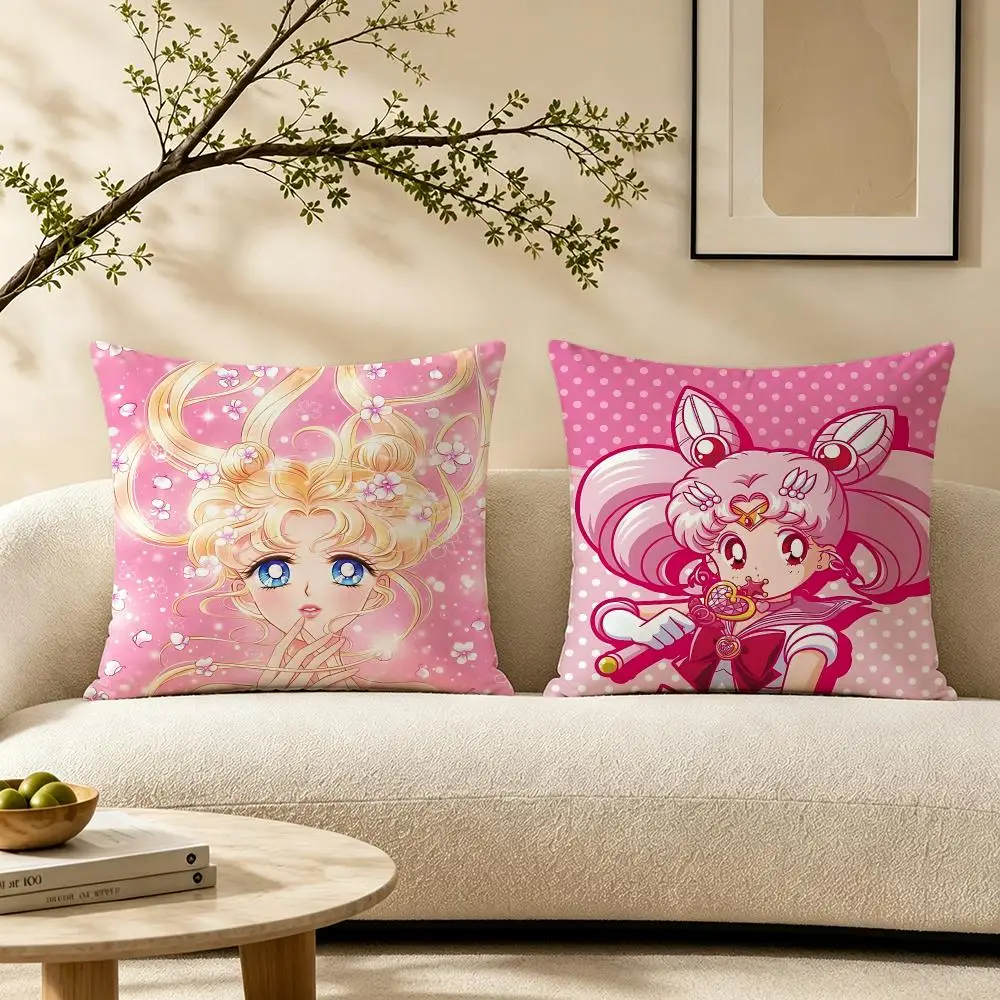 Anime Sailor Moon Cushion Cover Pillow Short Plush Warm CreamStylel Cushion for Living Room Bedroom Sofa Ideal for Gifting