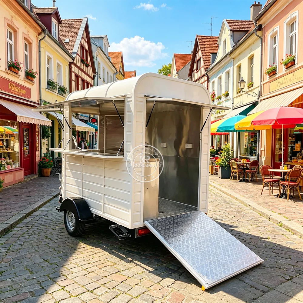 

Customized Food Truck Mobile BBQ Grill Van Street Food Trailer Kiosk Catering Kitchen Trailer With Complete Kitchen System
