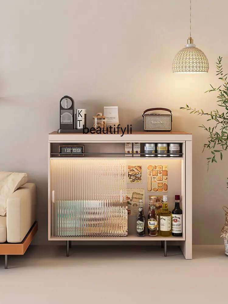 zq Multifunctional Retractable Corner Bar Wine Cabinet Household Sideboard Cabinet Living Room Porch Cabinet Storage Cabinet