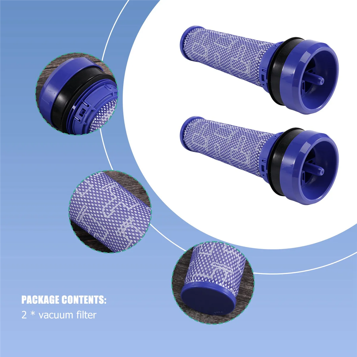 2 Pieces Filters for DC37 DC33C DC39 DC28C DC53 Pre-Filter Pre-Motor Filter Vacuum Cleaner