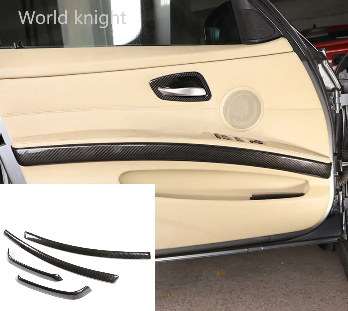 For BMW 3 Series E90 2005-2012 ABS Carbon Fiber,Car Inner Door Decoration Panel Sticker,Door Refit Interior Strip,Car Accessory