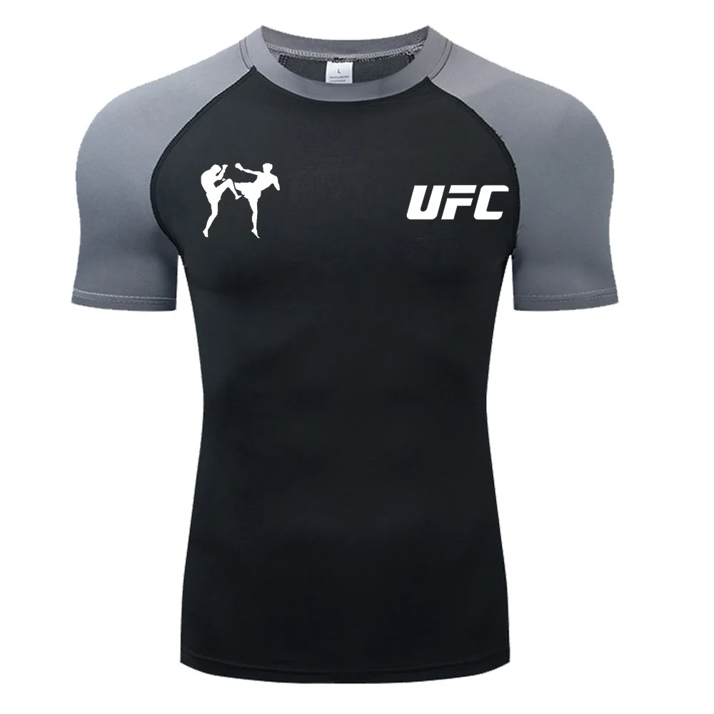 

Running Speed Gym Slow Running Short Sleeve Sunscreen UFC Summer Short Sleeve T-shirt Men's Compression Sports T-shirt