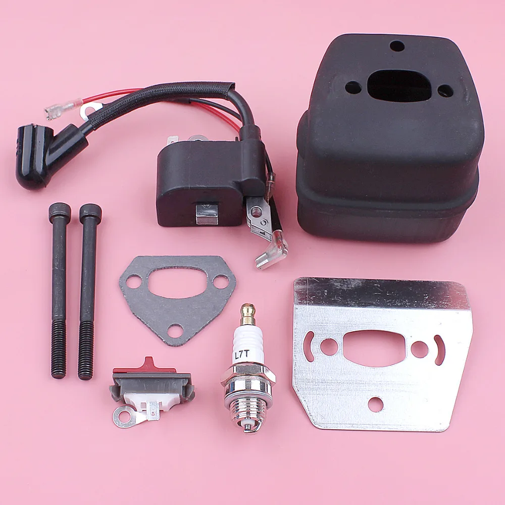 الإشعال لفائف العادم الخمار ل Husqvarna 136 137 141 36 41 الترباس طوقا طبق تبريد وقف التبديل بالمنشار استبدال جزء