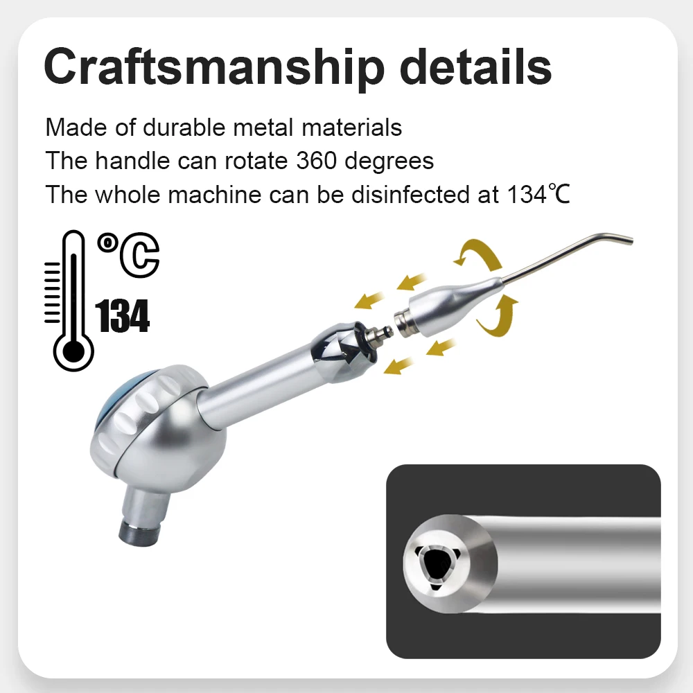 2 Gaten 4 Gaten Metalen Tandheelkundige Luchtpolijster Luchtslijtage Master Waterspray Zandblaster Luchtstroom Profie Jet