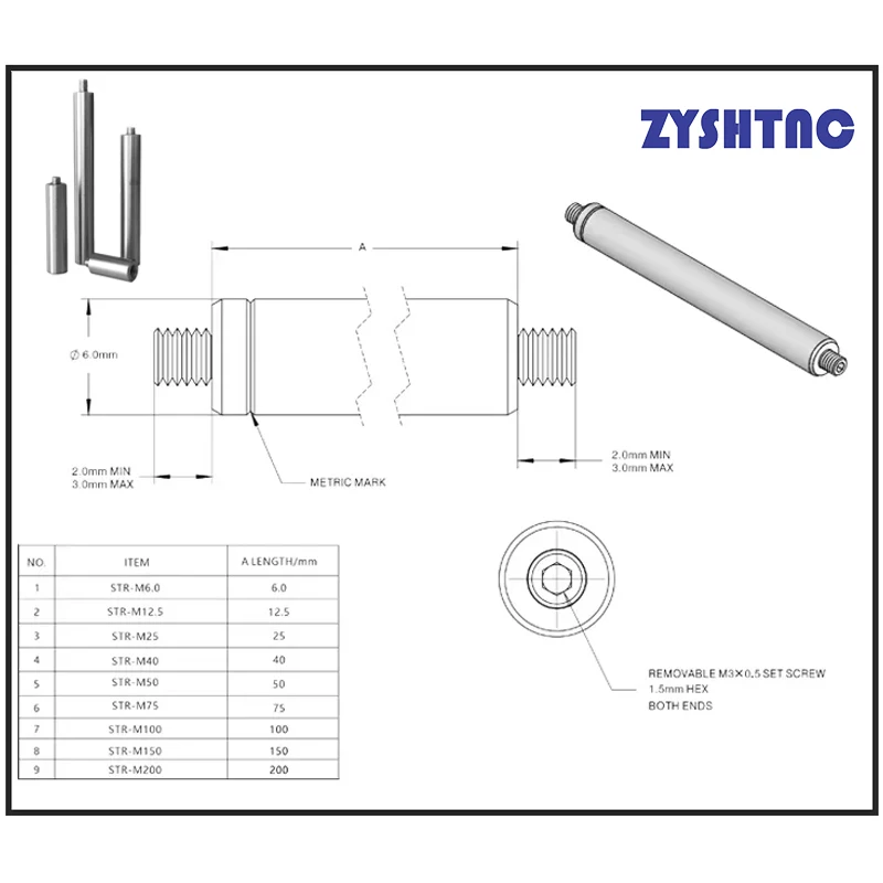 Optical stainless steel support rod diameter 6mm cage support rod cage system assembly rod coaxial support rod adjustment rod